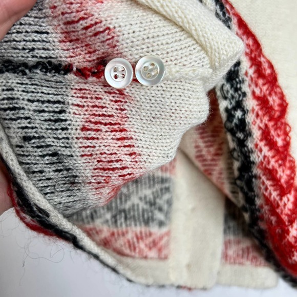 Anna Sui James Coviello Foranna White with Red and Black Details Sweater - Picture 2 of 12